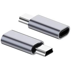 Micro USB to Mini USB 2.0 Adapter, (2-Pack) Micro USB Female to Mini USB 2.0 Male Convert Connector Support Charge & Data Sync Compatible PS3 Controller, MP3 Player, Dash Cam, Digital Camera, Hero 3+