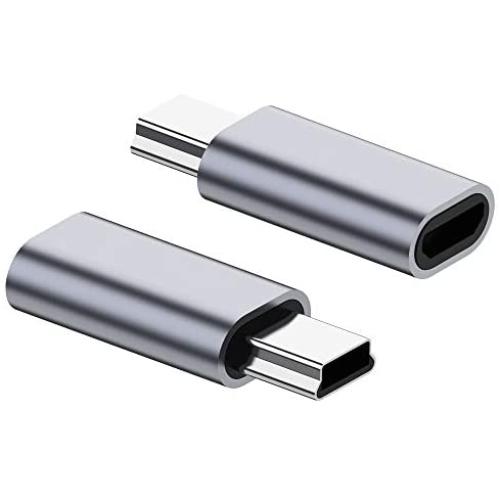 Micro USB to Mini USB 2.0 Adapter, (2-Pack) Micro USB Female to Mini USB 2.0 Male Convert Connector Support Charge & Data Sync Compatible PS3 Controller, MP3 Player, Dash Cam, Digital Camera, Hero 3+