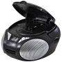 Magnavox MD6924 Portable Top Loading CD Boombox with AM/FM Stereo Radio in Black | CD-R/CD-RW Compatible | LED Display | AUX Port Supported | Programmable CD Player |