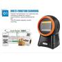 NETUM Desktop Barcode Scanner, 1D 2D Omnidirectional Hands-Free USB Wired Barcode Reader, Capture Barcodes from Mobile Phone Screen, Automatic Image Sensing for Supermarket Library Retail Store