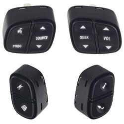 WMPHE Compatible with Steering Wheel Radio Control Switch Buttons Chevy Silverado GMC Sierra 2003-2007 Replace OE # 21997738 21997739 1999442 1999443 901-120 901-121 901-122 901-123