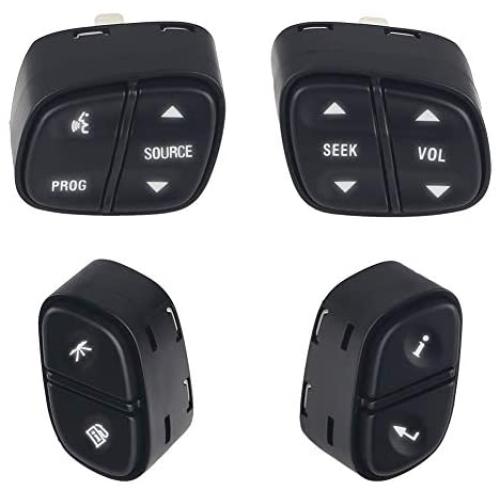 WMPHE Compatible with Steering Wheel Radio Control Switch Buttons Chevy Silverado GMC Sierra 2003-2007 Replace OE # 21997738 21997739 1999442 1999443 901-120 901-121 901-122 901-123