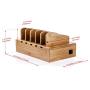Prosumers Choice Natural Bamboo Charging Station Rack for Smartphones and Tablets