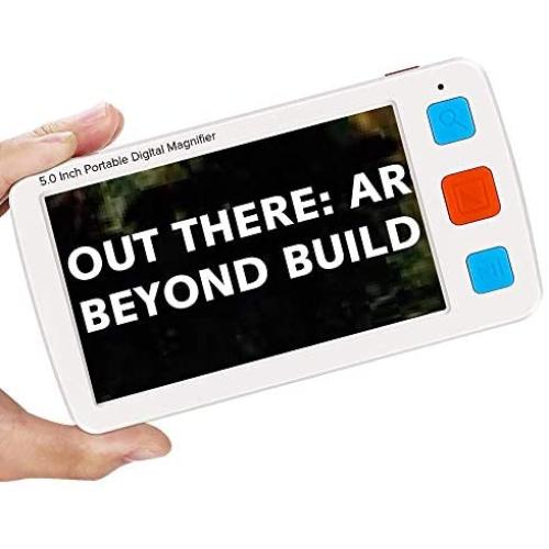 Eyoyo Portable Digital Magnifier Electronic Reading Aid 5.0 inch w/Foldable Handle for Low Vision Color Blindness 4X-32X Times Zoom 17 Color Modes 5 Levels for Brightness