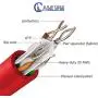 CAT6 Plenum Cable 1000ft (CMP) | Easy to Pull Fluke Tested Plenum Rated Wire | 23AWG Solid 550MHz, 4Pair 10Gigabit UTP Internet Cable, Available in Multi Colors (Red)