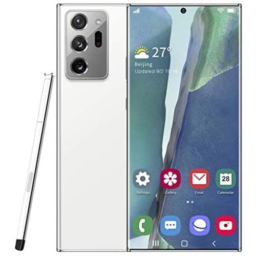 Note20U+ 6.9in HD Smartphone, 3G Dual SIM Card Dual Camera 5 Points Touch Mobile Phone Support for Android 10.0 Face ID Unlocked Cell Phones Built-in 4800mAh, WiFi, GPS, Bluetooth 4.0(White) …