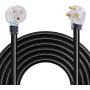 BougeRV 40 Amp 40 ft NEMA 6-50 Welder Extension Cord 8/3 Gauge Heavy Duty Industrial Welding Machine Cord with Lighted End, 250 Volt 8AWG/3C ETL for Mig Welder Cord for Hobart, Lincoln, Miller
