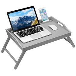 Rossie Home Media Bed Tray with Phone Holder - Fits up to 17.3 Inch Laptops and Most Tablets - Calming Gray - Style No. 78105