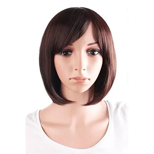 MapofBeauty 30cm/12'' Synthetic Straight Wig (Dark Brown)