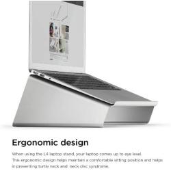 elago L4 Stand - [Desk Organization][Prevents Bad Posture][Natural Heat Sink] - for Laptop Computers (Silver)