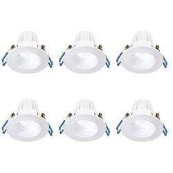 Lightolier (Pack of 6) 3'' 8W Round 3000K, 90CRI, White Recessed Mini Downlight, Easy to Use and Install, Save Time and Energy, Reduced Glare