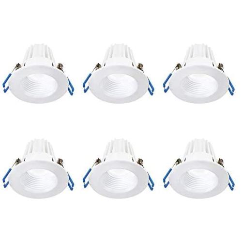 Lightolier (Pack of 6) 3'' 8W Round 3000K, 90CRI, White Recessed Mini Downlight, Easy to Use and Install, Save Time and Energy, Reduced Glare
