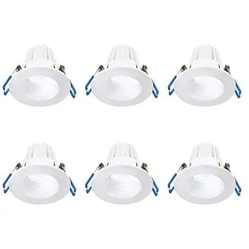 Lightolier (Pack of 6) 3'' 8W Round 3000K, 90CRI, White Recessed Mini Downlight, Easy to Use and Install, Save Time and Energy, Reduced Glare Lightolier (Pack of 6) 3'' 8W Round 3000K, 90CRI, White Recessed Mini Downlight, Easy to Use and Install, Save Time and Energy, Reduced Glare