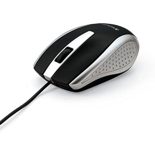Verbatim Optical Mouse - Wired with USB Accessibility - Mac & PC Compatible - Silver