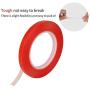 Kaisiking 2mm / 3mm / 5mm / 10mm x 25M Clear Heat Resistant Double Sided Tape Roll Strong Adhesive Sticker Tape Compatible for Cell Phone, iPhone iPad, iMac, Electronic LCD Touch Screen Repair