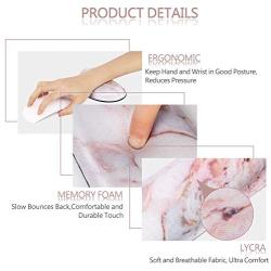 HAOCOO Ergonomic Keyboard Wrist Rest Pad and Mouse Pad Wrist Support Set with Non-Slip Backing Memory Form-Filled, Easy-Typing and Pain Relief for Gaming Office Computer Laptop (Colorful Marble)