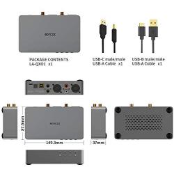 SONCOZ LA-QXD1 HiFi Audio Digital to Analogue Converter USB DAC Balanced ES9038Q2M 32bit/768kHz PCM/DSD512 XMOS with XLR/USB/Opt/Coax Input Grey