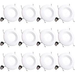Bbounder Lighting 12 Pack 5/6 Inch LED Recessed Downlight, Baffle Trim, Dimmable, 12.5W=100W, 4000K Cool White, 950 LM, Damp Rated, Simple Retrofit Installation - UL + Energy Star No Flicker