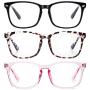 Frolesant Blue Light Glasses for Women, Anti Eye Eyestrain Reading Gaming Glasses Non Prescription, Computer Reading Eyeglasses for Men - 3 Pack