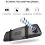 Pruveeo D700 7-Inch Touch Screen Backup Camera Dash Cam Front and Rear Dual Channel with Rear View Reversing Camera