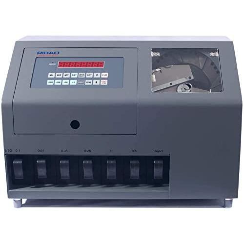 Ribao CS-600B 7-Pocket High Speed Coin Counter, Heavy Duty Bank Grade Coin Sorter, Two-Year After Service