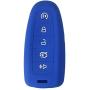 2PCS XUHANG Sillicone key Skin Cover key Remote Case Protector Shell for Ford Edge Escape Explorer Focus LINCOLN MKS MKT MKX MKZ Keyless Entry Smart Remote 5 Buttons black blue