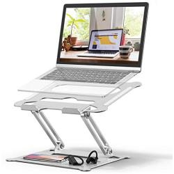 Adjustable Laptop Stand, FYSMY Ergonomic Portable Computer Stand with Heat-Vent to Elevate Laptop, 13 Lbs Heavy Duty Laptop Holder Compatible with MacBook, Air, Pro All Laptops(Silver) (Silver)