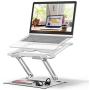 Adjustable Laptop Stand, FYSMY Ergonomic Portable Computer Stand with Heat-Vent to Elevate Laptop, 13 Lbs Heavy Duty Laptop Holder Compatible with MacBook, Air, Pro All Laptops(Silver) (Silver)