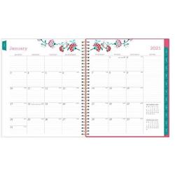 Blue Sky 2021 Monthly Planner, Flexible Cover, Twin-Wire Binding, 8'' x 10'', Garden Flower (101621-21)