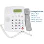 MuYuTec Desktop Landline Phone for Home Corded Phone with Caller ID Handsfree Speakerphone with Amplified Ringer for Elderly Large Button Phones for Seniors SOS Emergency Phone(White)