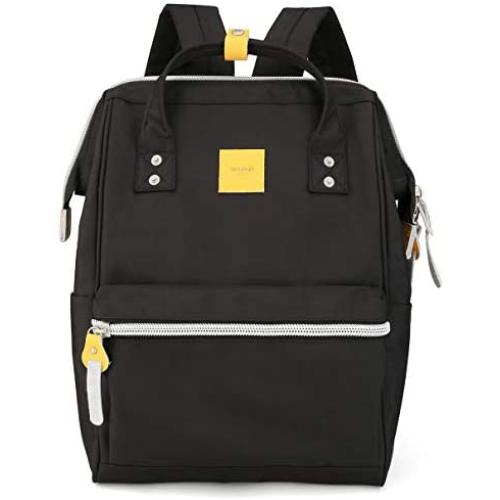 Himawari Laptop Backpack Travel Backpack With USB Charging Port Large Diaper Bag Doctor Bag School Backpack for Women&Men (1881-Black）