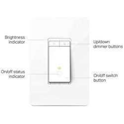 Kasa Smart HS220 Dimmer Switch by TP-Link, Single Pole, Needs Neutral Wire, Wi-Fi Light Switch for LED Lights, Works with Alexa and Google Assistant, UL Certified, 1-Pack