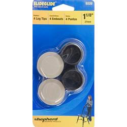Shepherd Hardware 9220 1-1/8-Inch Chair Tip Slide Glide Furniture Sliders, 4-Pack