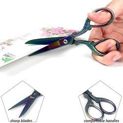 BIHRTC Small Sewing Scissors 5 Inch Fabric Scissors Rainbow Embroidery Scissors Stainless Steel Scissors Shears for Sewing Craft Office Needlepoint Artwok DIY Tools Scissors