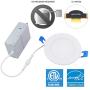 Drart 4 Inch Ultra-Thin Led Recessed Lighting Slim Panel Downlight with Junction Box 3000K, Dimmable 9W Ceiling Light, 75W Equiv, No Can Needed, No Flickering, ETL& Energy Star Listed(Pack of 6)