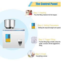 Hanchen Powder Filling Machine 0.5-20g Particle Weighing Filling Machine Automatic Bottle Bag Powder Filler for Tea Seeds Grains Powder (0.5-20g filler)