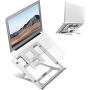 Ditucu Metal Laptop Stand for Desk,Foldable Portable Small Computer Table Tray Mount,Ergonomic Non-Slip Notebook Shelf for Office Home School Classroom Bed Supplies,Workspace Accessories(Gray