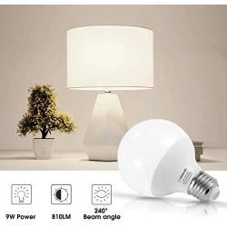 G25 Globe Light Bulb, LOHAS Vanity Round Light Bulb 9W=60W, 800LM, Daylight 5000K, E26 Base LED Bulb for Bathroom Vanity Mirror, UL Listed, Non-dimmable, 4 Pack