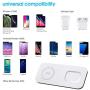 2 in 1 Wireless Charger, Wireless Charging Station, iPhone 12/11 Series/XS MAX/XR/XS/X/8/8 Plus/Samsung, Wireless AirPods/AirPods Pro Charger, White+Black