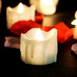 Pack of 12 Realistic Fake Flameless Candles with Timer Flickering Battery Operated Mini Led Candles 1.4 Inch Electric Tea Lights for Candelabra Table Centerpieces Window Event Home Decor