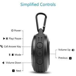 Bluetooth Speaker, MIFA F10 Portable Speaker with Enhanced 3D Stereo Bass Sound, IP56 Dustproof Waterproof, 10-Hour Playtime, Built-in Mic, Micro SD Card Slot, USB Audio Input