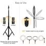Belifu 10'' Selfie Ring Light with Adjustable Tripod Stand, 3 Modes 10 Brightness Levels, LED Ring Light with Phone Holder for Vlogs, Live Stream, Phone,YouTube,Self-Portrait Shooting