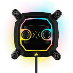 Corsair Hydro X Series XC5 RGB CPU Water Block - Intel LGA 1200 - Copper Cold Plate - More Than 60 Micro-Cooling Fins -16 Vivid RGB LEDs - Black