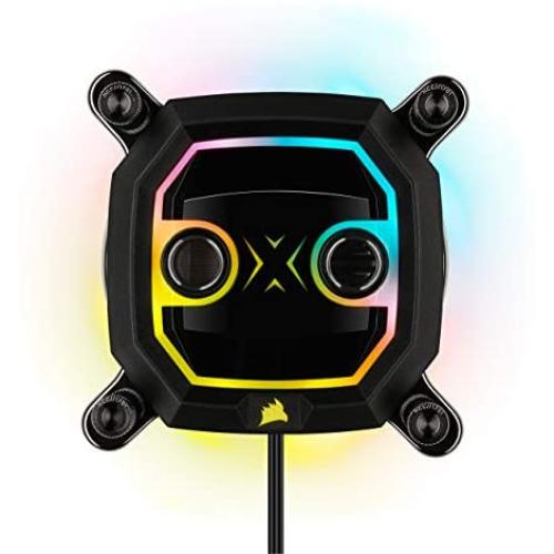 Corsair Hydro X Series XC5 RGB CPU Water Block - Intel LGA 1200 - Copper Cold Plate - More Than 60 Micro-Cooling Fins -16 Vivid RGB LEDs - Black