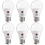 Sunco Lighting 6 Pack A19 LED Bulb with Dusk-to-Dawn, 9W=60W, 800 LM, 4000K Cool White, Auto On/Off Photocell Sensor - UL