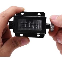 Plastic 5 Digit Tally Counter, Walfront Hand Mechanical Clicker Lap Tracker Manual Clicker with Metal Finger Ring Hoop Holder