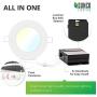 Sunco Lighting 6 Pack 4 Inch Slim LED Downlight with Junction Box, Select from 5 Colors (2700k/3000k/3500k/4000k/5000k), 10W=60W, 650 LM, Dimmable, Selectable Recessed Fixture, IC Rated - UL