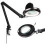 Brightech LightView Pro Magnifying Lamp & Table Clamp - Max Comfort - Pro Work Like Lash Extensions & Crafts - Durable Glass Magnifier with Bright LED Light - Dimmable & Adjustable Light Color