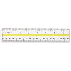 Westcott Products - Westcott - Highlighting Data Beveled Plastic Ruler, 15'', Clear/Yellow Panel - Sold As 1 Each - Simplify reading across computer sheets with the tinted guide. - Clear plastic ruler features a see-through yellow center panel to highligh