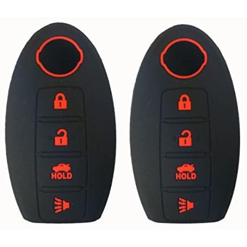 Coolbestda 2Pcs 4Buttons Smart Key Fob Remote Protector Case Cover Skin for Nissan Altima Maxima Murano Armada Gt-r Sentra